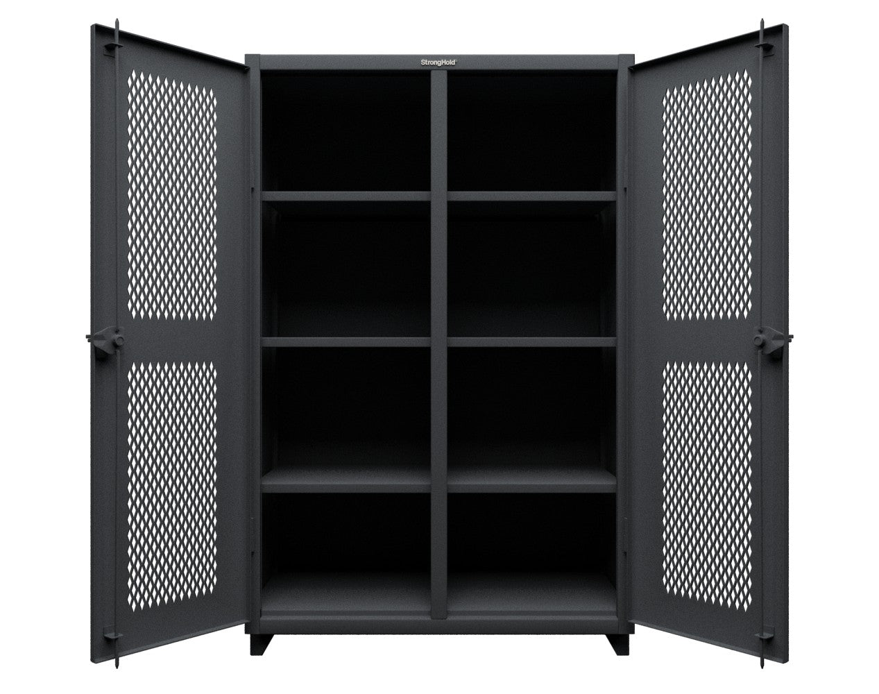 Extra Heavy Duty 14 GA Ventilated (Diamond) Cabinet with 6 Half-Width Drawers, 3 Shelves - 36 In. W x 24 In. D x 75 In. H