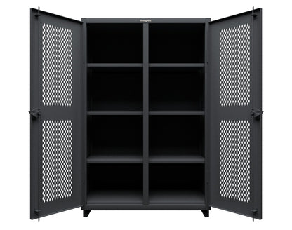 Extra Heavy Duty 14 GA Ventilated (Diamond) Cabinet with 6 Half-Width Drawers, 3 Shelves - 36 In. W x 24 In. D x 75 In. H - 36-V-243-6/5DB-L-7024