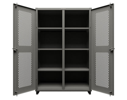 Extra Heavy Duty 14 GA Ventilated (Diamond) Cabinet with 6 Half-Width Drawers, 3 Shelves - 36 In. W x 24 In. D x 75 In. H - 36-V-243-6/5DB-L-7037