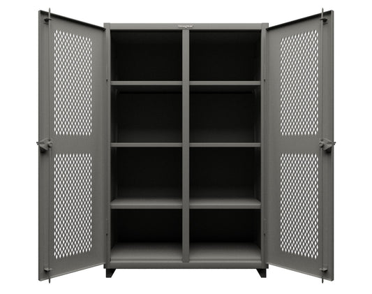 Extra Heavy Duty 14 GA Ventilated (Diamond) Cabinet with 6 Half-Width Drawers, 3 Shelves - 36 In. W x 24 In. D x 75 In. H