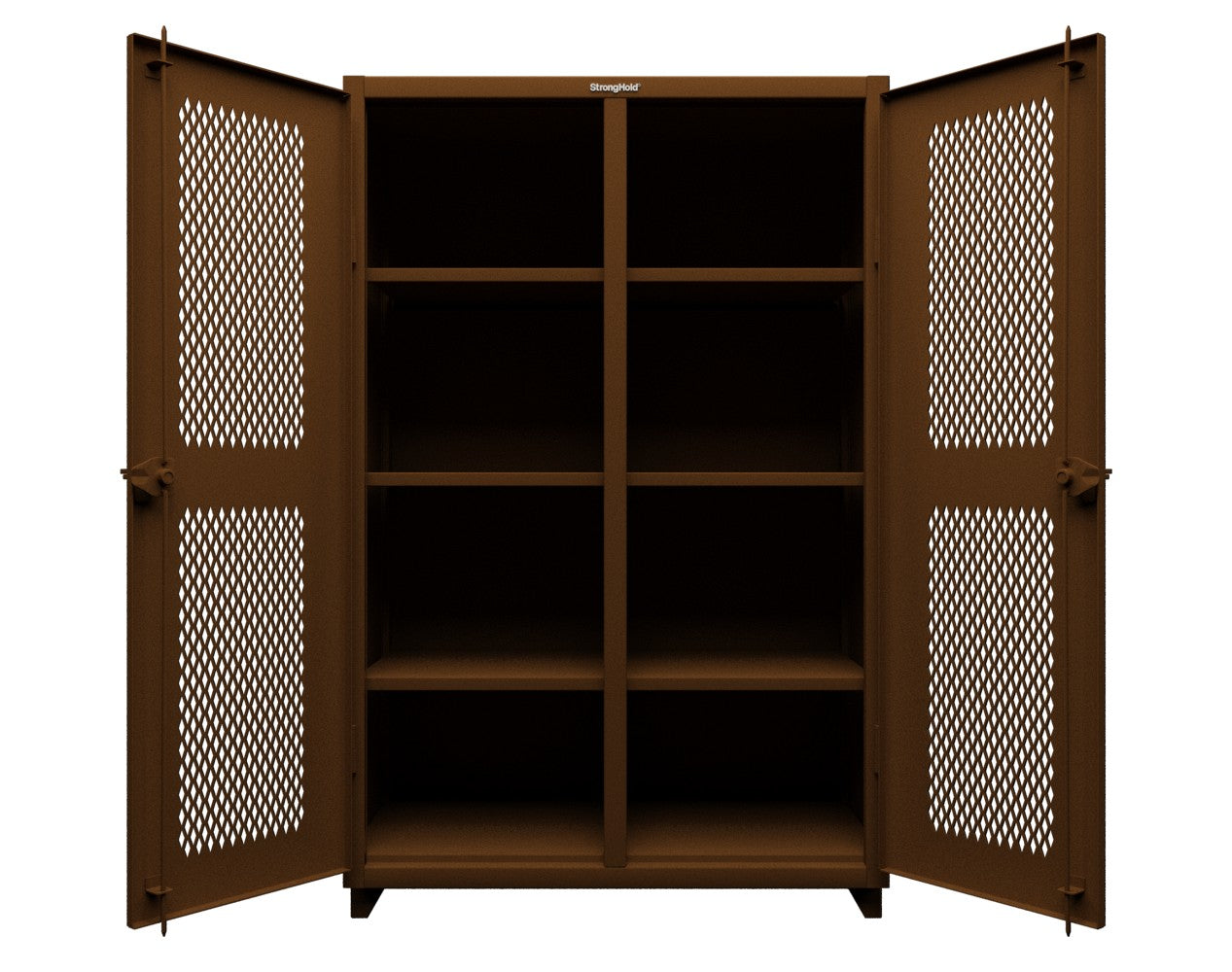 Extra Heavy Duty 14 GA Ventilated (Diamond) Cabinet with 6 Half-Width Drawers, 3 Shelves - 36 In. W x 24 In. D x 75 In. H