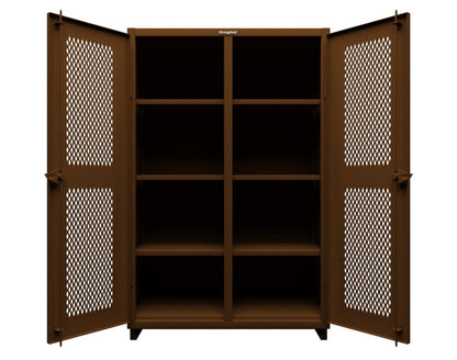 Extra Heavy Duty 14 GA Ventilated (Diamond) Cabinet with 6 Half-Width Drawers, 3 Shelves - 36 In. W x 24 In. D x 75 In. H - 36-V-243-6/5DB-L-8008