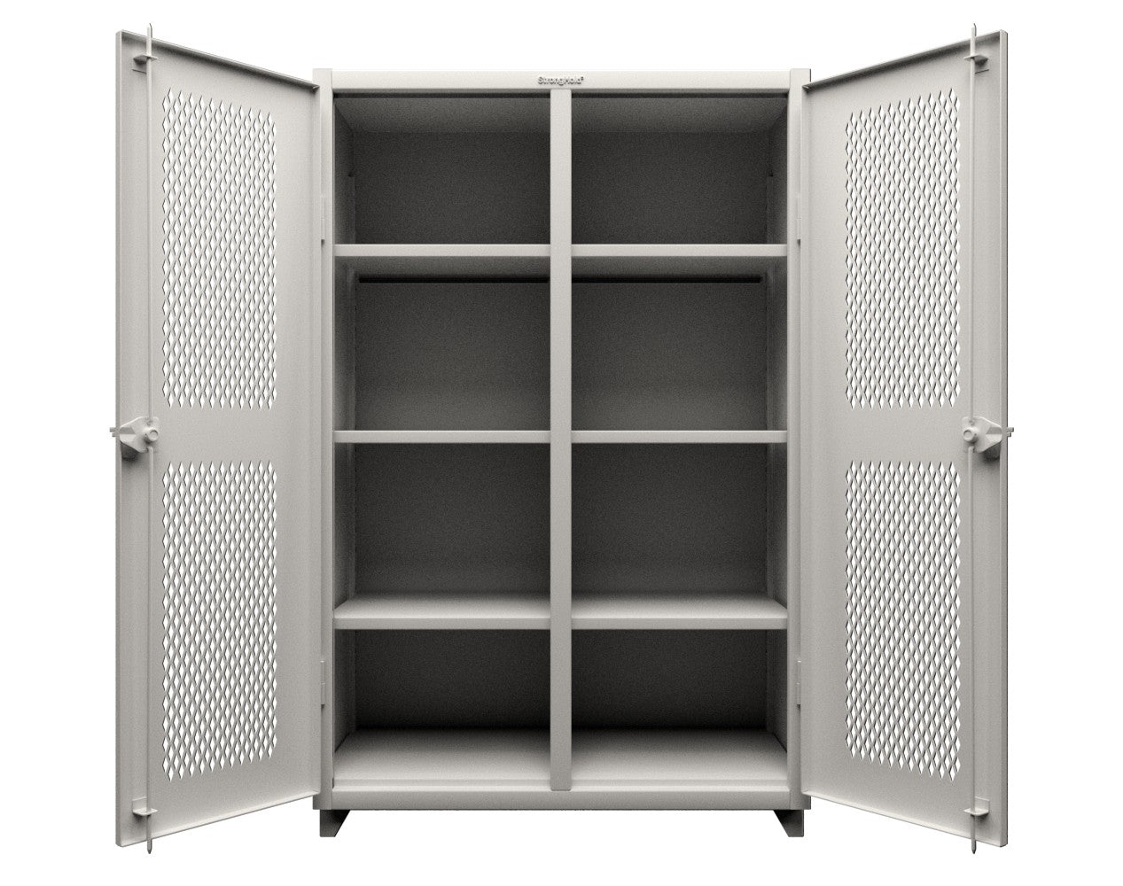 Extra Heavy Duty 14 GA Ventilated (Diamond) Cabinet with 6 Half-Width Drawers, 3 Shelves - 36 In. W x 24 In. D x 75 In. H