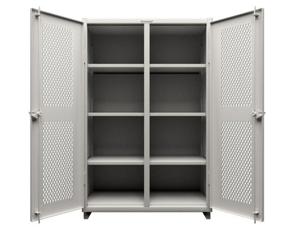 Extra Heavy Duty 14 GA Ventilated (Diamond) Cabinet with 6 Half-Width Drawers, 3 Shelves - 36 In. W x 24 In. D x 75 In. H - 36-V-243-6/5DB-L-9003