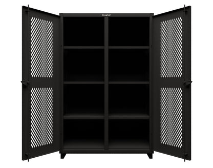 Extra Heavy Duty 14 GA Ventilated (Diamond) Cabinet with 6 Half-Width Drawers, 3 Shelves - 36 In. W x 24 In. D x 75 In. H - 36-V-243-6/5DB-L-9005