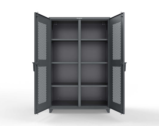 Extra Heavy Duty 14 GA Double Shift Ventilated (Diamond) Cabinet with 6 Shelves - 48 In. W x 24 In. D x 75 In. H - 46-DS-V-246-L-7024