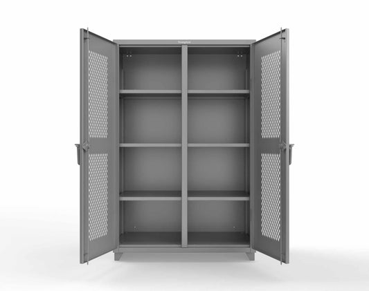 Extra Heavy Duty 14 GA Double Shift Ventilated (Diamond) Cabinet with 6 Shelves - 48 In. W x 24 In. D x 75 In. H - 46-DS-V-246-L-7037