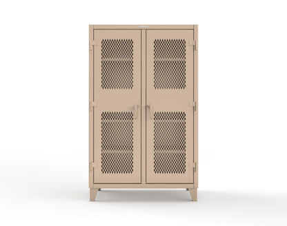 Extreme Duty 12 GA Ventilated (Diamond) Double Shift Cabinet with 8 Shelves - 48 In. W x 24 In. D x 78 In. H - 46-DS-V-248-1019