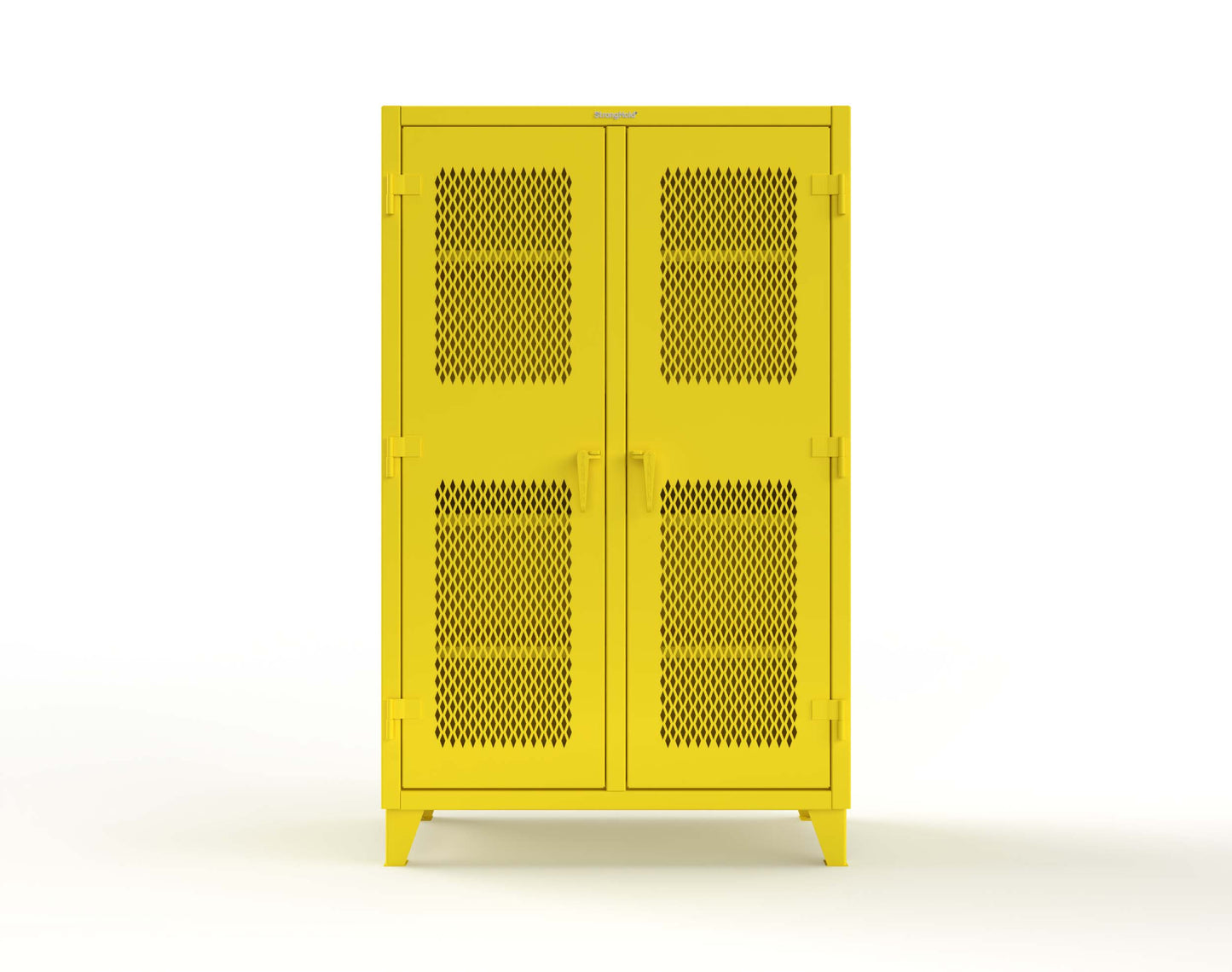 Extreme Duty 12 GA Ventilated (Diamond) Double Shift Cabinet with 8 Shelves - 48 In. W x 24 In. D x 78 In. H - 46-DS-V-248-1021