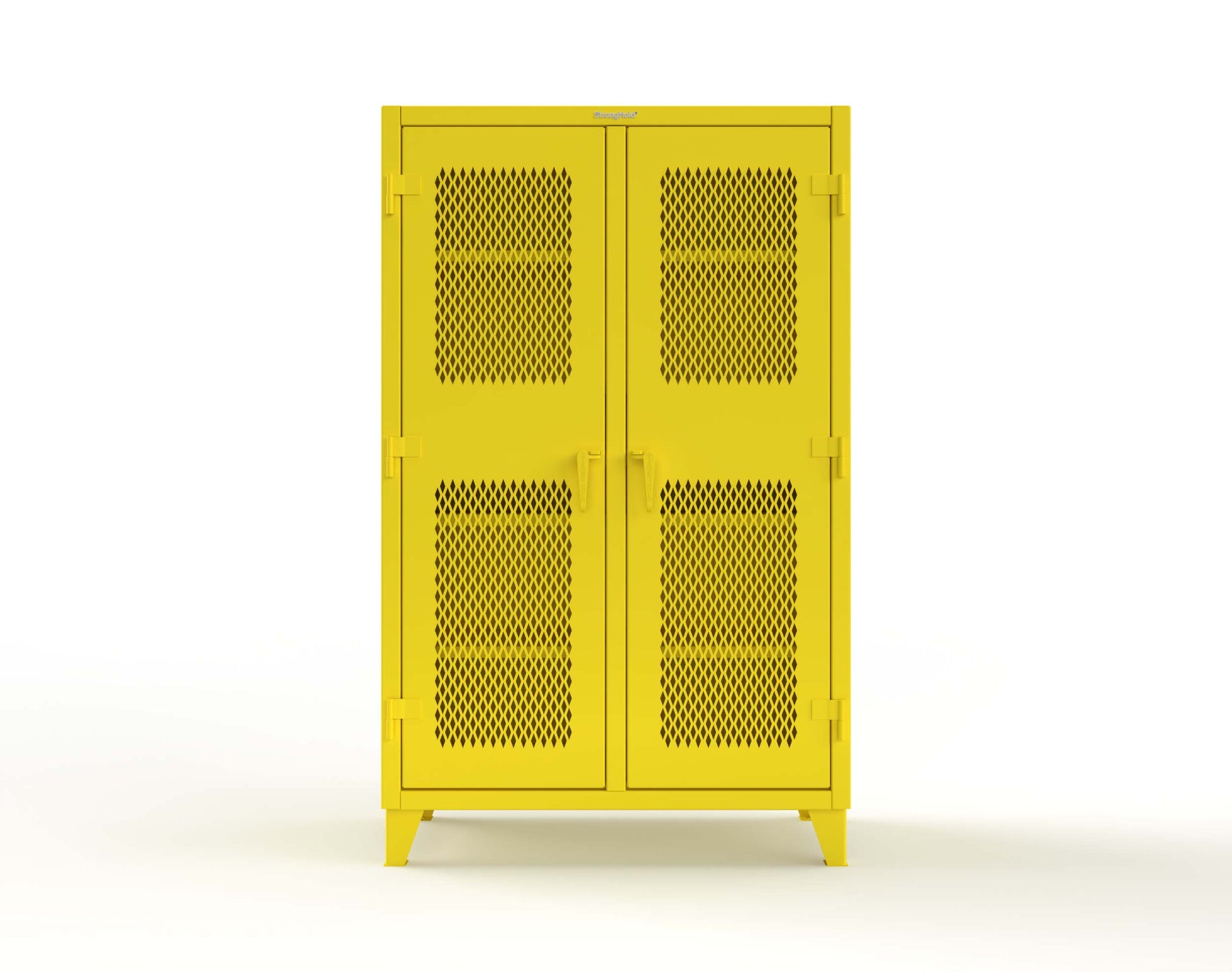 Extreme Duty 12 GA Ventilated (Diamond) Double Shift Cabinet with 8 Shelves - 48 In. W x 24 In. D x 78 In. H - 46-DS-V-248-1021