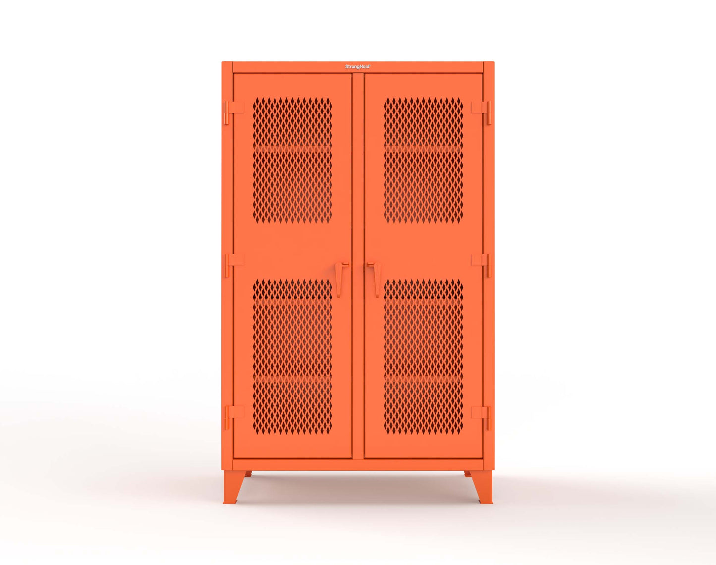 Extreme Duty 12 GA Ventilated (Diamond) Double Shift Cabinet with 8 Shelves - 48 In. W x 24 In. D x 78 In. H - 46-DS-V-248-2009