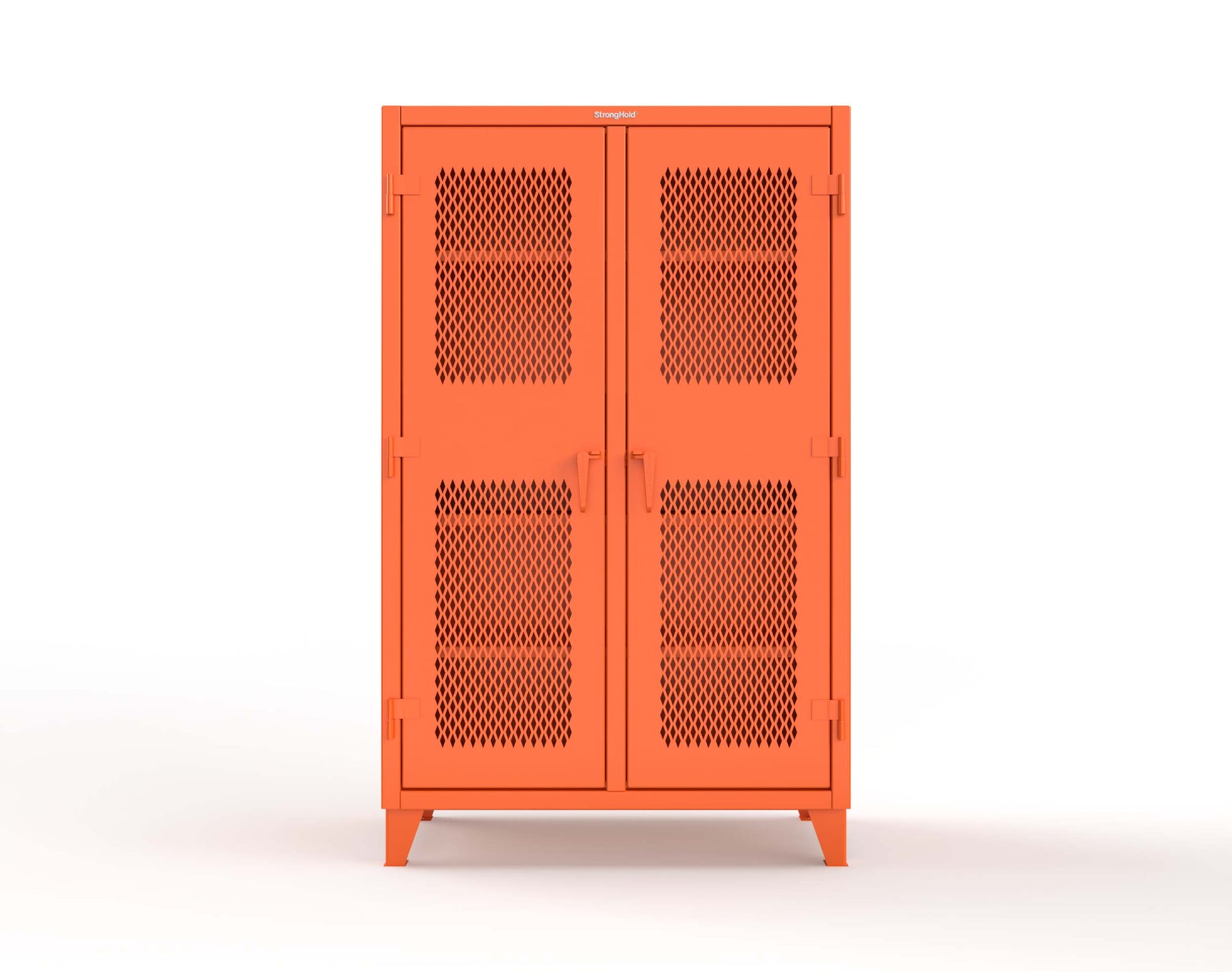 Extreme Duty 12 GA Ventilated (Diamond) Double Shift Cabinet with 8 Shelves - 48 In. W x 24 In. D x 78 In. H - 46-DS-V-248-2009