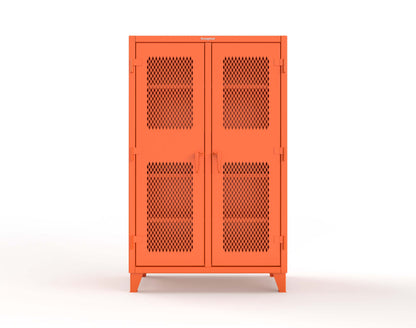 Extreme Duty 12 GA Ventilated (Diamond) Double Shift Cabinet with 8 Shelves - 48 In. W x 24 In. D x 78 In. H - 46-DS-V-248-2009
