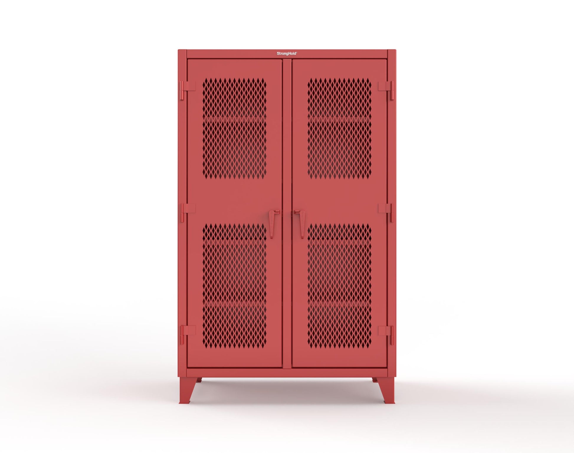 Extreme Duty 12 GA Ventilated (Diamond) Double Shift Cabinet with 8 Shelves - 48 In. W x 24 In. D x 78 In. H - 46-DS-V-248-3001