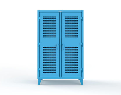 Extreme Duty 12 GA Ventilated (Diamond) Double Shift Cabinet with 8 Shelves - 48 In. W x 24 In. D x 78 In. H - 46-DS-V-248-5012