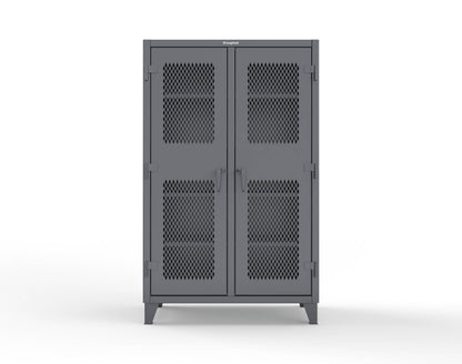 Extreme Duty 12 GA Ventilated (Diamond) Double Shift Cabinet with 8 Shelves - 48 In. W x 24 In. D x 78 In. H - 46-DS-V-248-7024