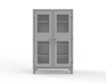 Extreme Duty 12 GA Ventilated (Diamond) Double Shift Cabinet with 8 Shelves - 48 In. W x 24 In. D x 78 In. H - 46-DS-V-248-7037