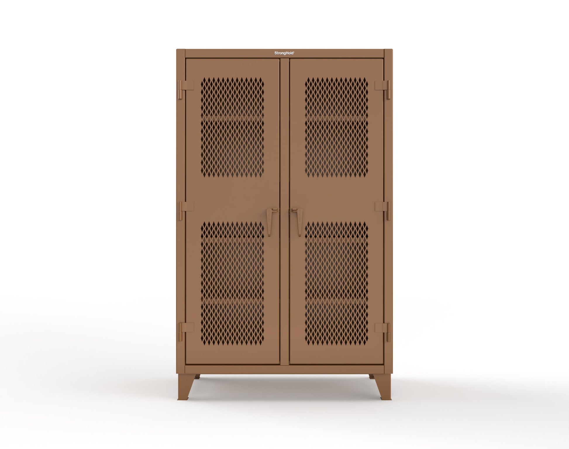 Extreme Duty 12 GA Ventilated (Diamond) Double Shift Cabinet with 8 Shelves - 48 In. W x 24 In. D x 78 In. H - 46-DS-V-248-8008