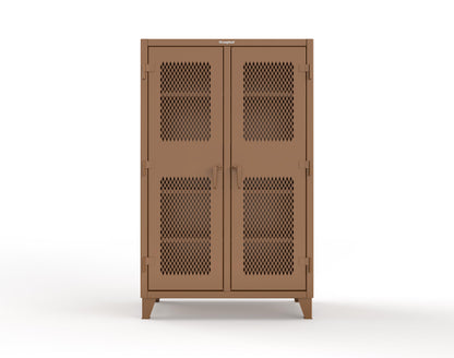 Extreme Duty 12 GA Ventilated (Diamond) Double Shift Cabinet with 8 Shelves - 48 In. W x 24 In. D x 78 In. H - 46-DS-V-248-8008