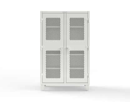 Extreme Duty 12 GA Ventilated (Diamond) Double Shift Cabinet with 8 Shelves - 48 In. W x 24 In. D x 78 In. H - 46-DS-V-248-9003