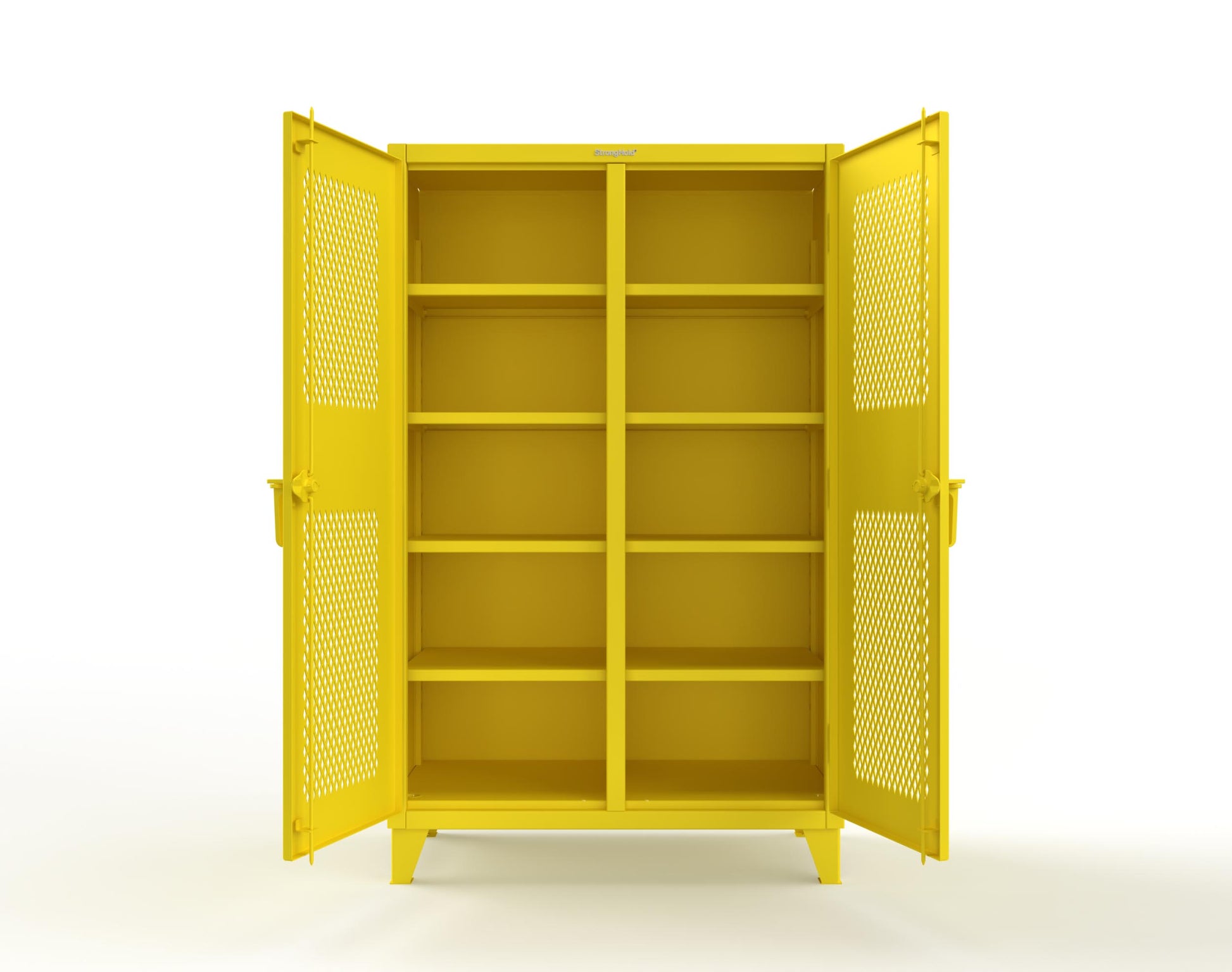 Extreme Duty 12 GA Ventilated (Diamond) Double Shift Cabinet with 8 Shelves - 48 In. W x 24 In. D x 78 In. H - 46-DS-V-248-1021