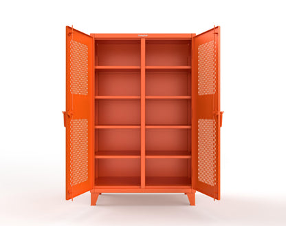 Extreme Duty 12 GA Ventilated (Diamond) Double Shift Cabinet with 8 Shelves - 48 In. W x 24 In. D x 78 In. H - 46-DS-V-248-2009
