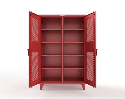 Extreme Duty 12 GA Ventilated (Diamond) Double Shift Cabinet with 8 Shelves - 48 In. W x 24 In. D x 78 In. H - 46-DS-V-248-3001