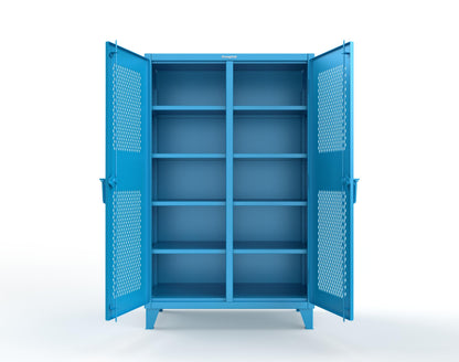 Extreme Duty 12 GA Ventilated (Diamond) Double Shift Cabinet with 8 Shelves - 48 In. W x 24 In. D x 78 In. H - 46-DS-V-248-5012