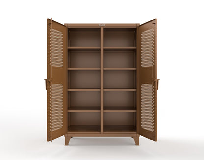 Extreme Duty 12 GA Ventilated (Diamond) Double Shift Cabinet with 8 Shelves - 48 In. W x 24 In. D x 78 In. H - 46-DS-V-248-8008
