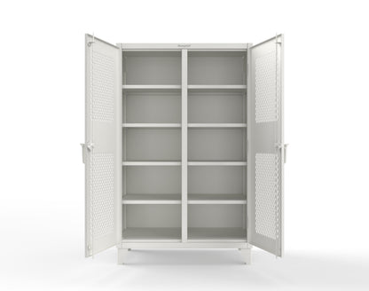 Extreme Duty 12 GA Ventilated (Diamond) Double Shift Cabinet with 8 Shelves - 48 In. W x 24 In. D x 78 In. H - 46-DS-V-248-9003