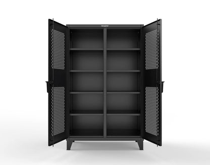 Extreme Duty 12 GA Ventilated (Diamond) Double Shift Cabinet with 8 Shelves - 48 In. W x 24 In. D x 78 In. H - 46-DS-V-248-9005
