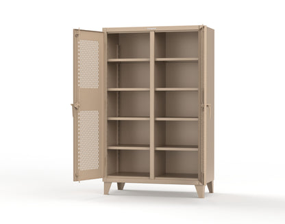 Extreme Duty 12 GA Ventilated (Diamond) Double Shift Cabinet with 8 Shelves - 48 In. W x 24 In. D x 78 In. H - 46-DS-V-248-1019