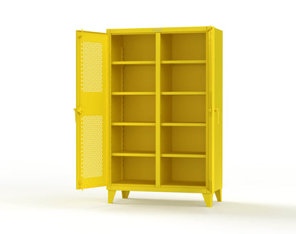 Extreme Duty 12 GA Ventilated (Diamond) Double Shift Cabinet with 8 Shelves - 48 In. W x 24 In. D x 78 In. H - 46-DS-V-248-1021