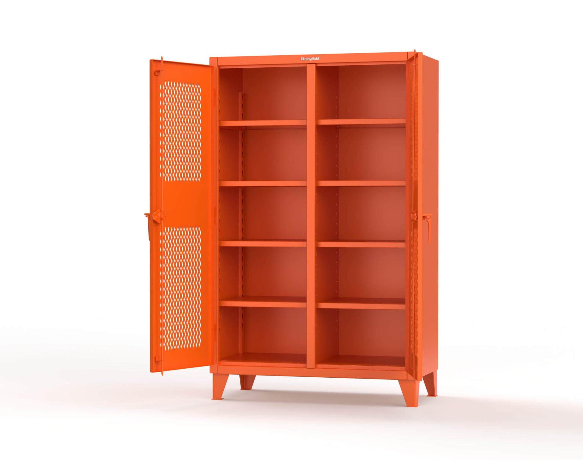Extreme Duty 12 GA Ventilated (Diamond) Double Shift Cabinet with 8 Shelves - 48 In. W x 24 In. D x 78 In. H - 46-DS-V-248-2009