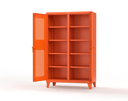 Extreme Duty 12 GA Ventilated (Diamond) Double Shift Cabinet with 8 Shelves - 48 In. W x 24 In. D x 78 In. H - 46-DS-V-248-2009