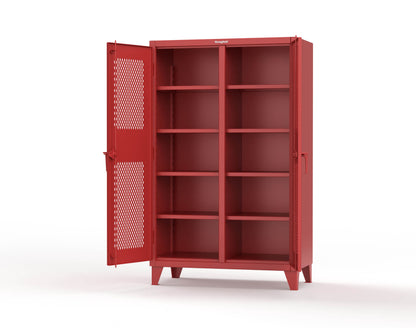 Extreme Duty 12 GA Ventilated (Diamond) Double Shift Cabinet with 8 Shelves - 48 In. W x 24 In. D x 78 In. H - 46-DS-V-248-3001