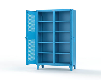 Extreme Duty 12 GA Ventilated (Diamond) Double Shift Cabinet with 8 Shelves - 48 In. W x 24 In. D x 78 In. H - 46-DS-V-248-5012