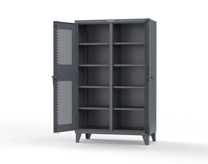 Extreme Duty 12 GA Ventilated (Diamond) Double Shift Cabinet with 8 Shelves - 48 In. W x 24 In. D x 78 In. H - 46-DS-V-248-7024