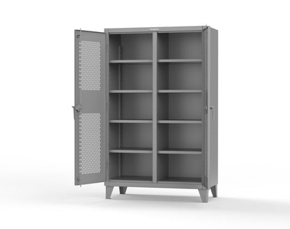 Extreme Duty 12 GA Ventilated (Diamond) Double Shift Cabinet with 8 Shelves - 48 In. W x 24 In. D x 78 In. H - 46-DS-V-248-7037