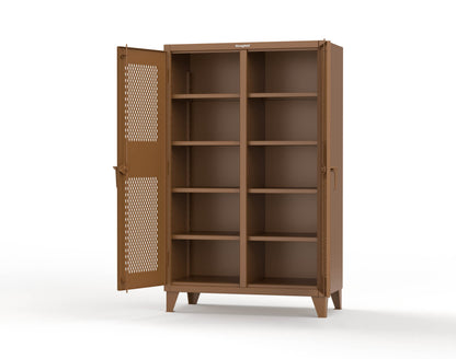 Extreme Duty 12 GA Ventilated (Diamond) Double Shift Cabinet with 8 Shelves - 48 In. W x 24 In. D x 78 In. H - 46-DS-V-248-8008