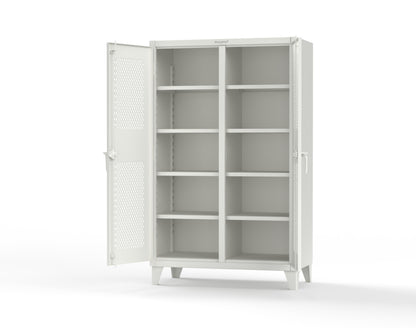 Extreme Duty 12 GA Ventilated (Diamond) Double Shift Cabinet with 8 Shelves - 48 In. W x 24 In. D x 78 In. H - 46-DS-V-248-9003