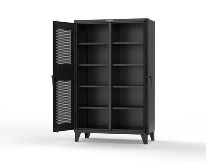 Extreme Duty 12 GA Ventilated (Diamond) Double Shift Cabinet with 8 Shelves - 48 In. W x 24 In. D x 78 In. H - 46-DS-V-248-9005