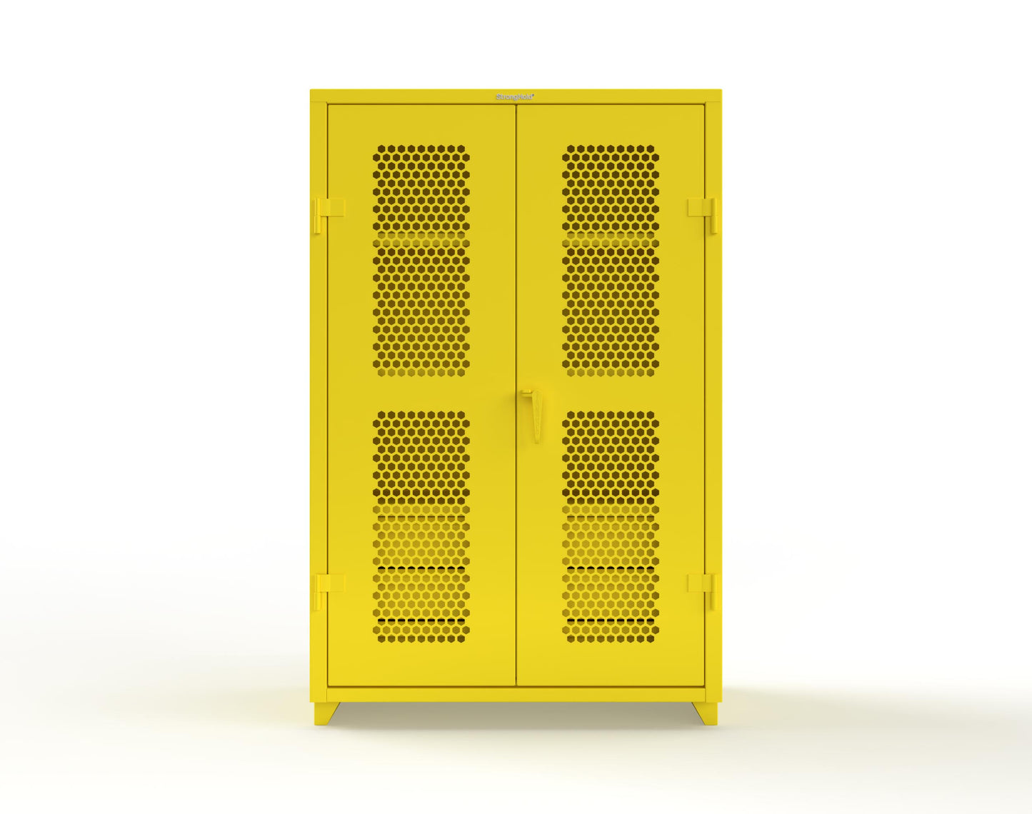 Extra Heavy Duty 14 GA Ventilated (Hex) Cabinet with 6 Half-Width Drawers, 3 Shelves - 48 In. W x 24 In. D x 75 In. H - 46-H-243-6/5DB-L-1021