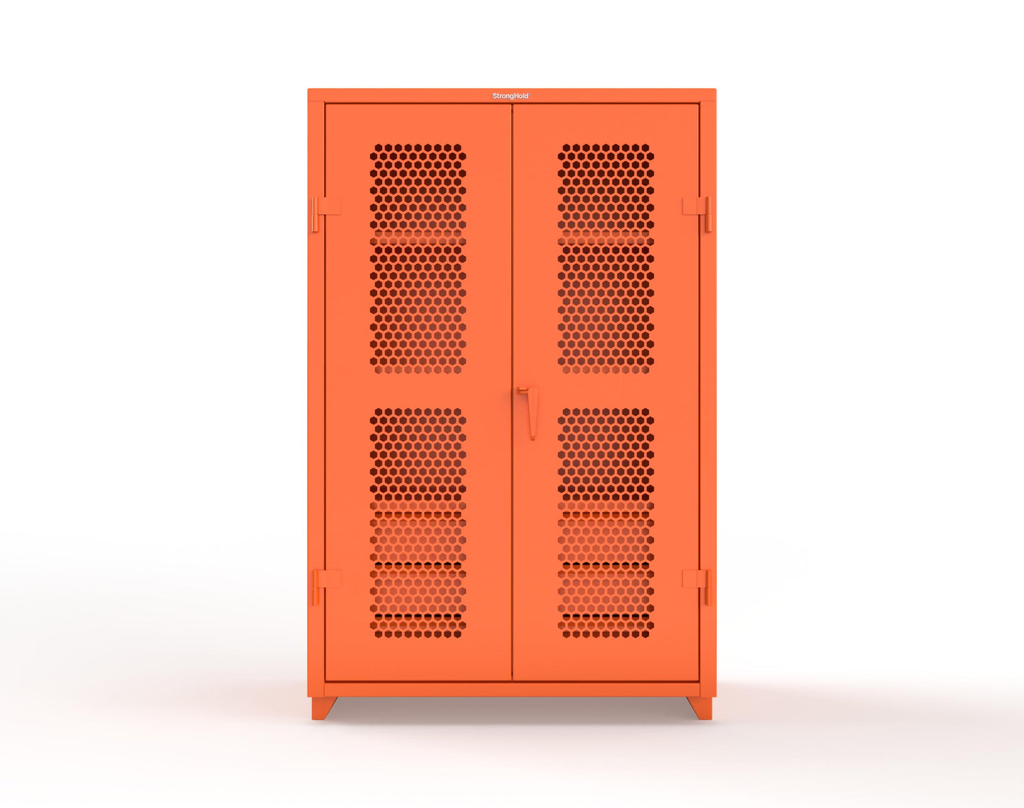 Extra Heavy Duty 14 GA Ventilated (Hex) Cabinet with 6 Half-Width Drawers, 3 Shelves - 48 In. W x 24 In. D x 75 In. H - 46-H-243-6/5DB-L-2009