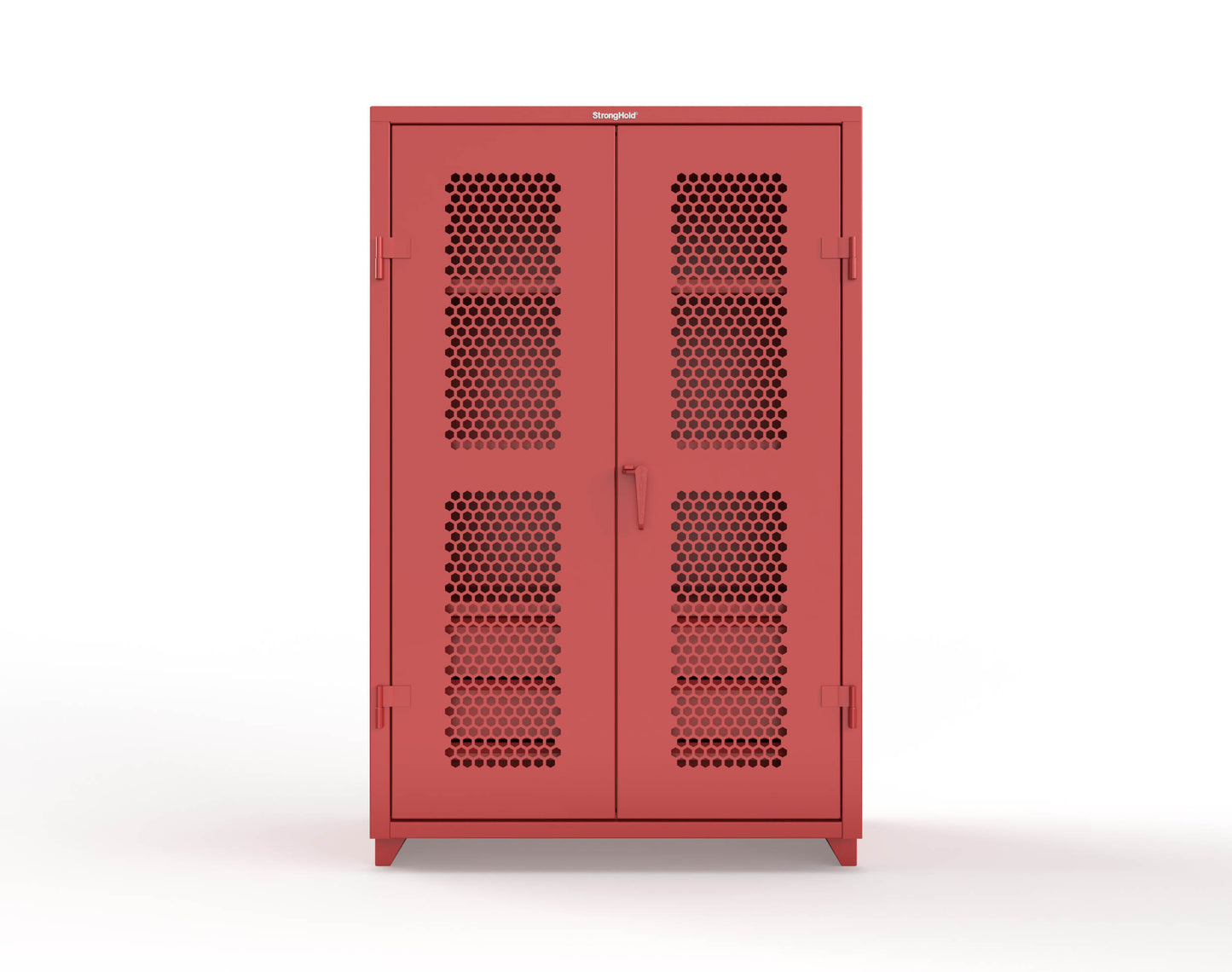 Extra Heavy Duty 14 GA Ventilated (Hex) Cabinet with 6 Half-Width Drawers, 3 Shelves - 48 In. W x 24 In. D x 75 In. H - 46-H-243-6/5DB-L-3001