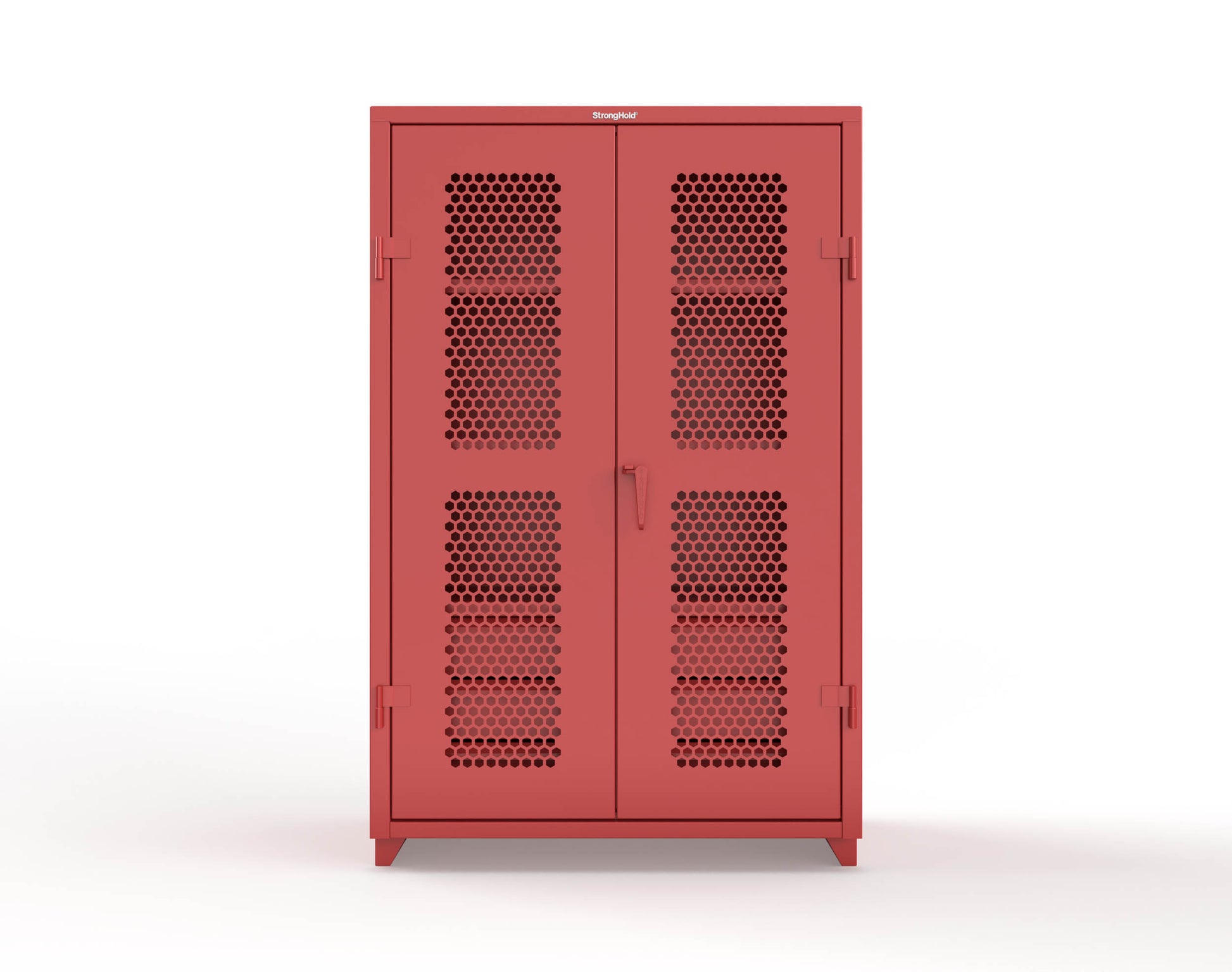 Extra Heavy Duty 14 GA Ventilated (Hex) Cabinet with 6 Half-Width Drawers, 3 Shelves - 48 In. W x 24 In. D x 75 In. H - 46-H-243-6/5DB-L-3001