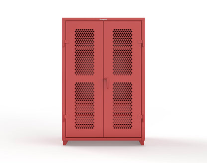 Extra Heavy Duty 14 GA Ventilated (Hex) Cabinet with 6 Half-Width Drawers, 3 Shelves - 48 In. W x 24 In. D x 75 In. H - 46-H-243-6/5DB-L-3001