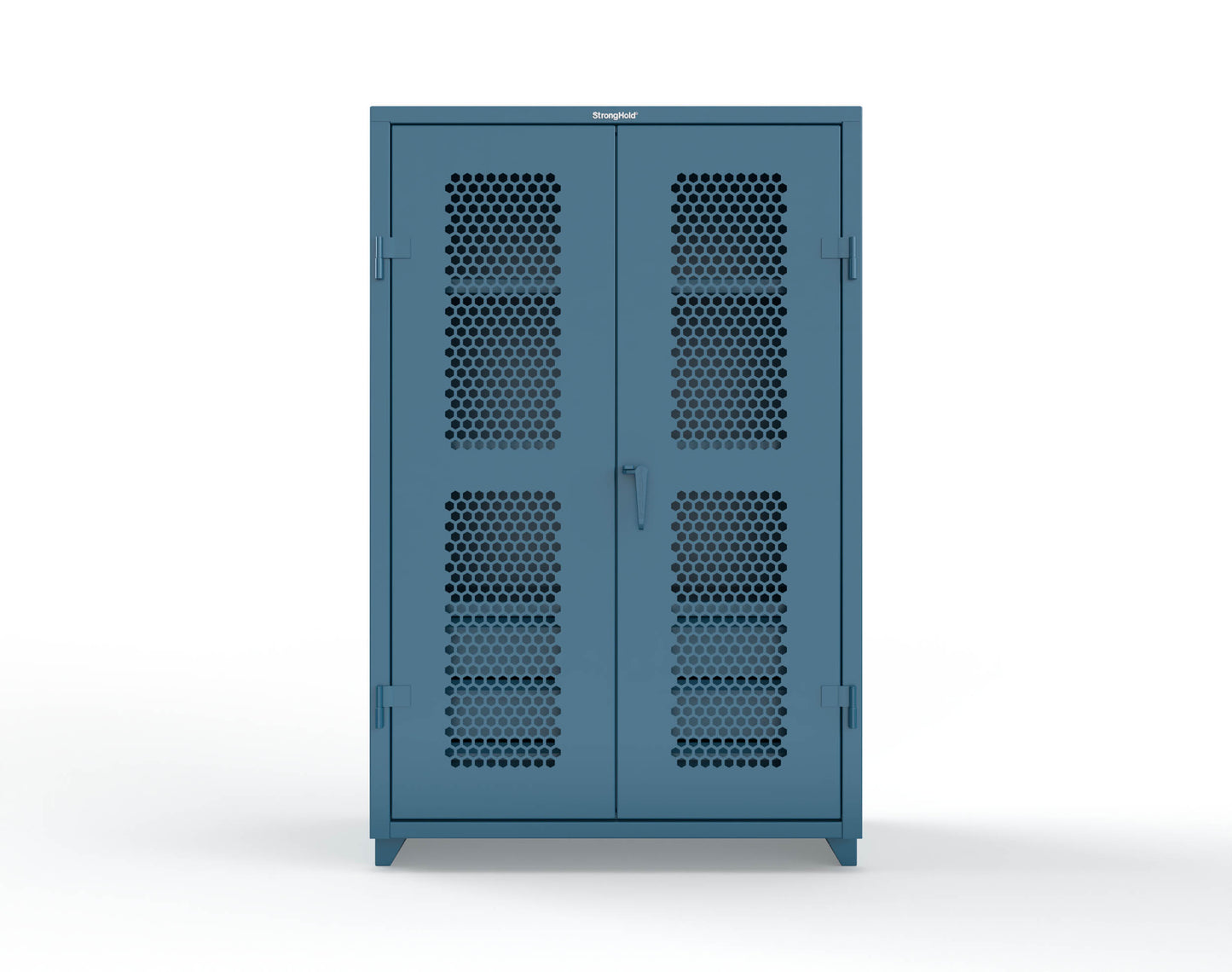 Extra Heavy Duty 14 GA Ventilated (Hex) Cabinet with 6 Half-Width Drawers, 3 Shelves - 48 In. W x 24 In. D x 75 In. H - 46-H-243-6/5DB-L-5001
