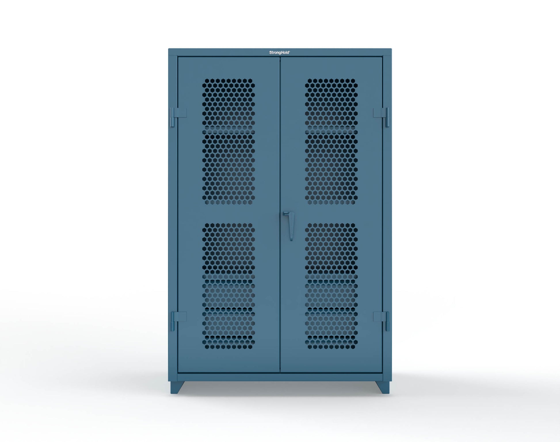 Extra Heavy Duty 14 GA Ventilated (Hex) Cabinet with 6 Half-Width Drawers, 3 Shelves - 48 In. W x 24 In. D x 75 In. H - 46-H-243-6/5DB-L-5001