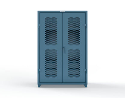 Extra Heavy Duty 14 GA Ventilated (Hex) Cabinet with 6 Half-Width Drawers, 3 Shelves - 48 In. W x 24 In. D x 75 In. H - 46-H-243-6/5DB-L-5001
